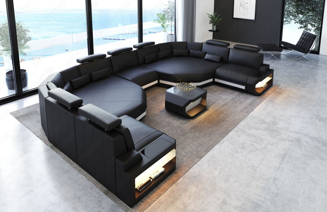 Leather Sectional Sofa Bel Air C Shape